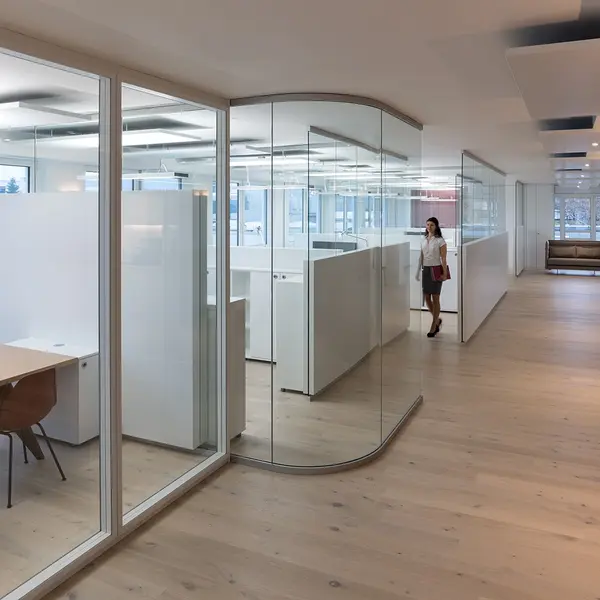Image showcasing ACOUSTIC GLASS WALL - SYSTEM 7400 | Interior finishing | Curated ...
